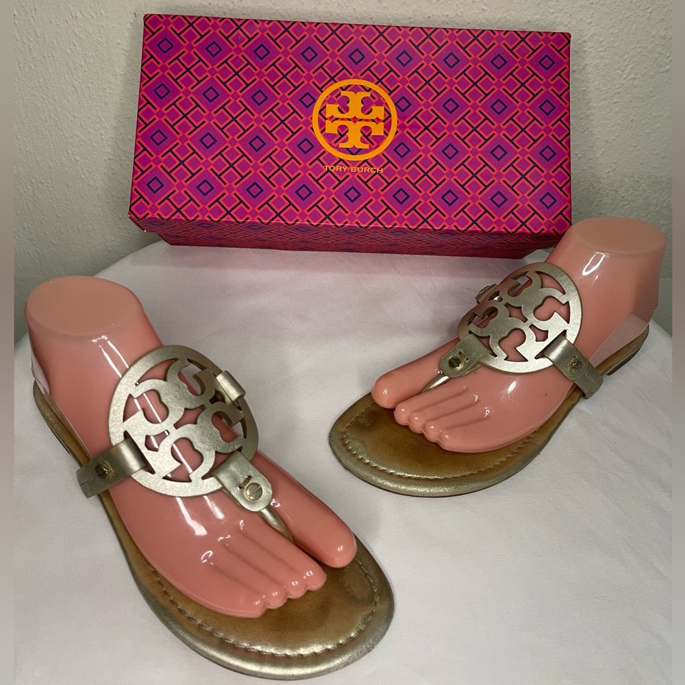 Authentic Tory Burch Miller Leather Sandals sz 9